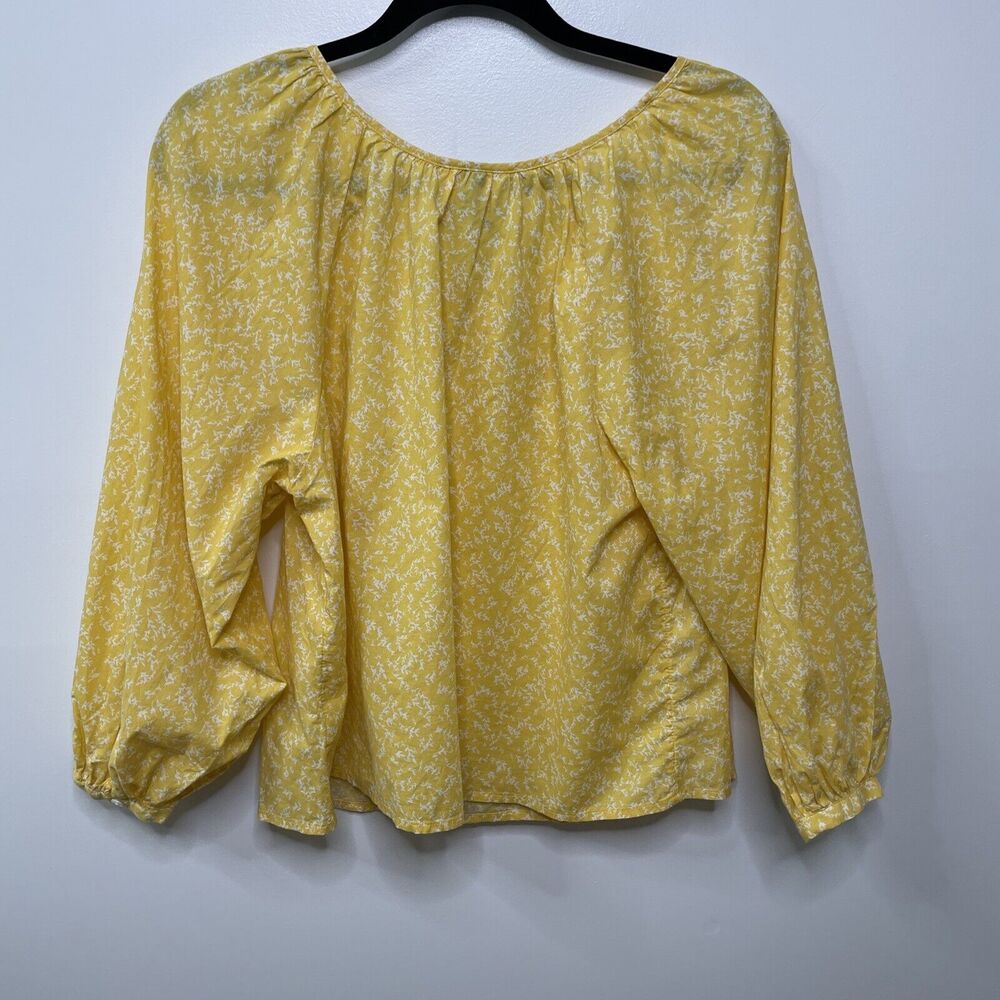 Universal Thread Blouse Yellow Floral Peasant Boho Cottage Long Sleeve Sz S NWT - Picture 6 of 10
